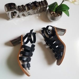 Zara Basic Collection Sandals Metallic Heels 7